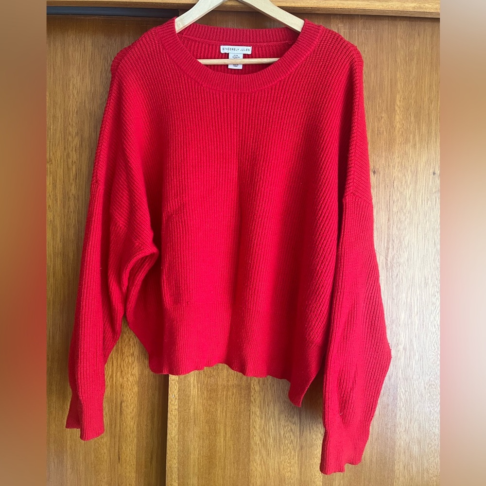 Vero Moda Bold Red Crew Neck Sweater